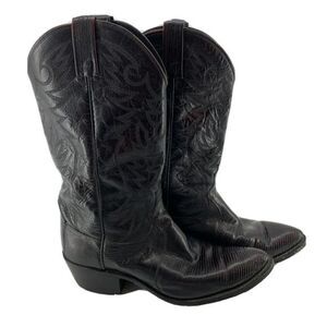 Dan Post El Paso Oxblood Lizard Skin Cowboy Boots Mens Size 9.5D